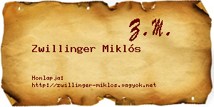 Zwillinger Miklós névjegykártya